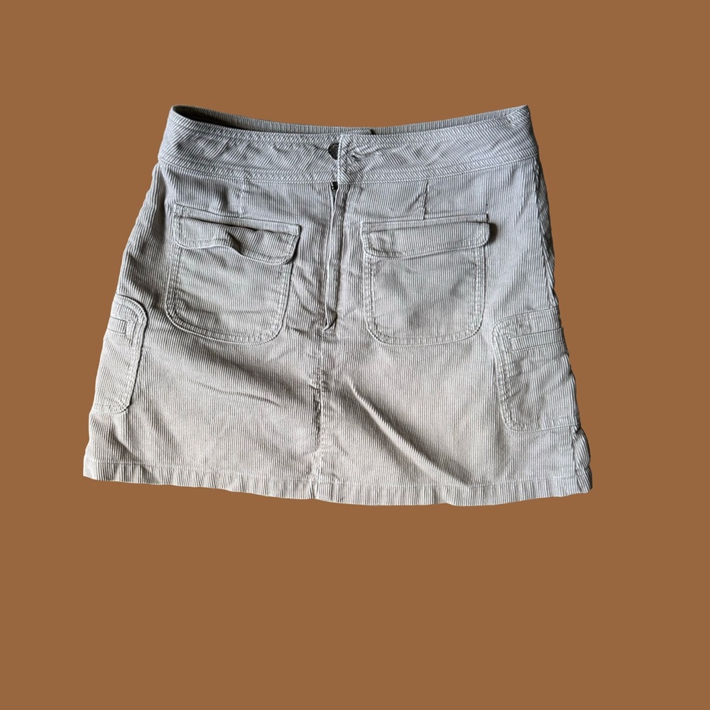 Beige Corduroy Mini Skirt